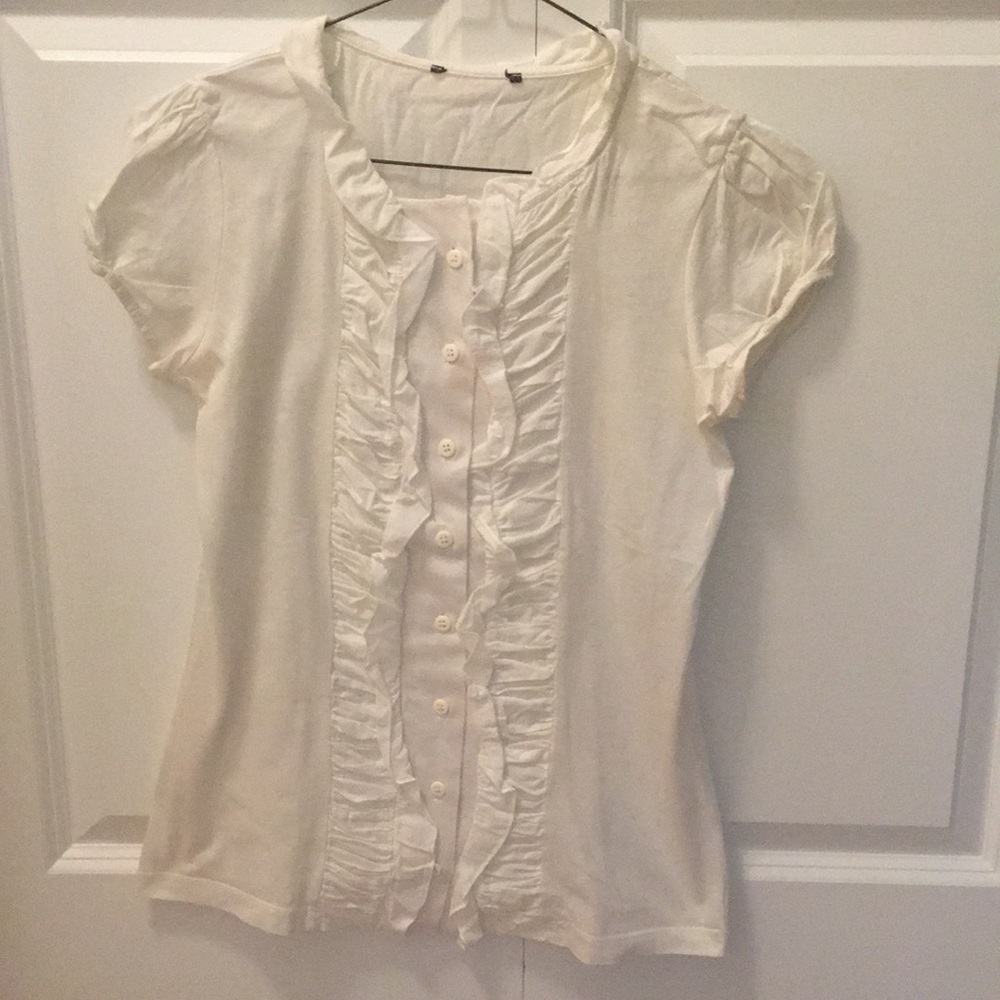 Beige white shirt